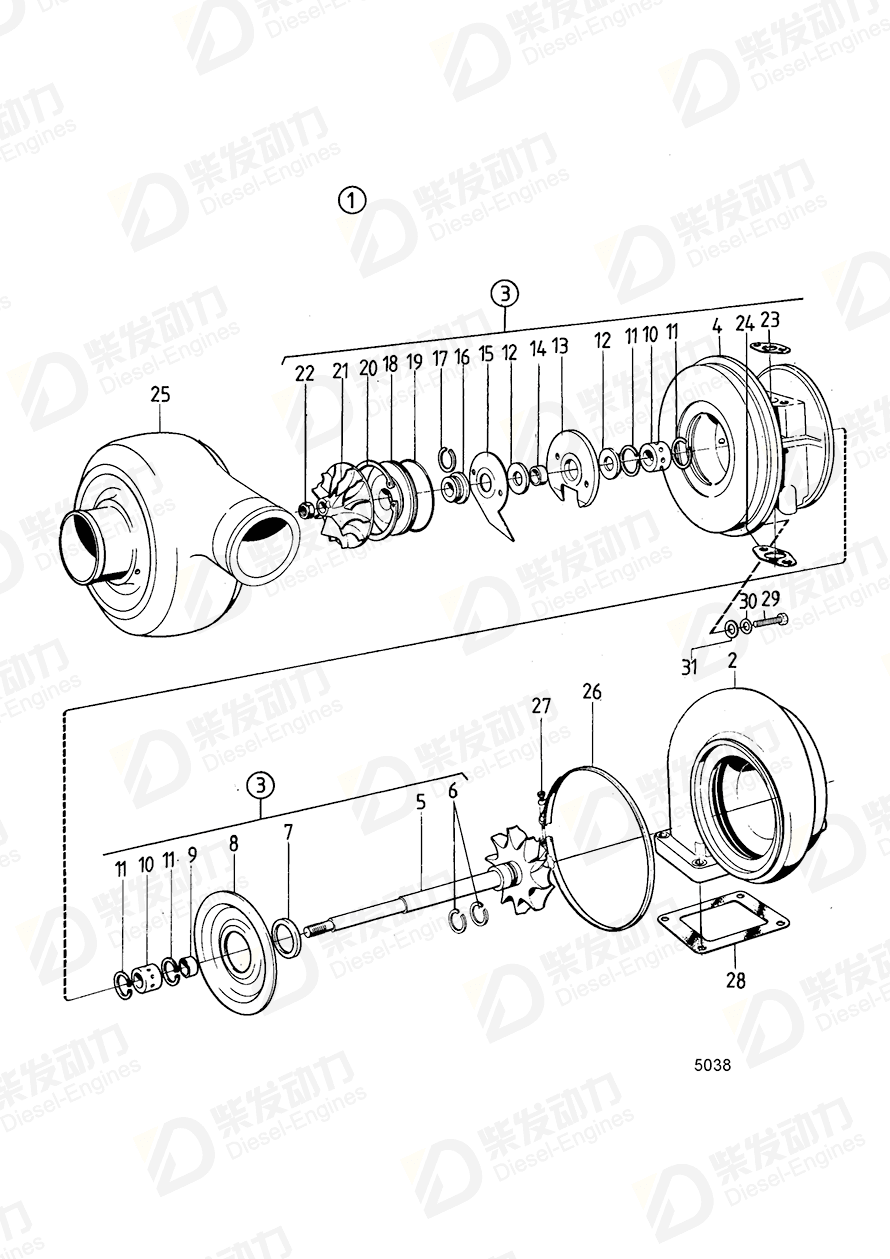 VOLVO Compressor wheel 467558 Drawing